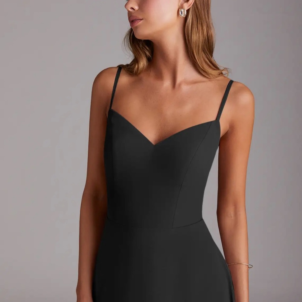 Azazie Black Chiffon Bridesmaid Dress - Picture 3 of 5